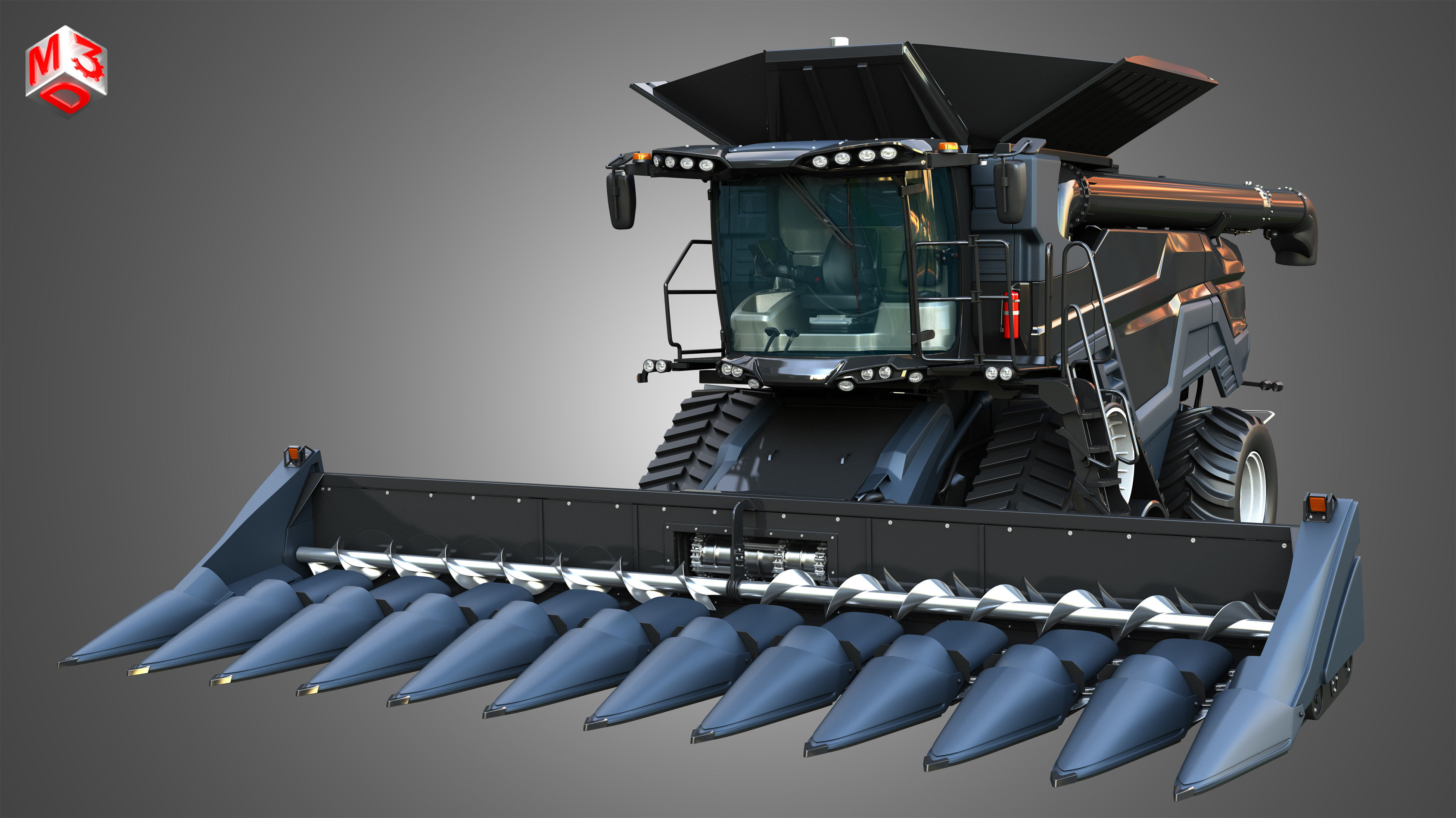 IDEAL - Combine Harvester - Corn Harvester Head 3D model_16