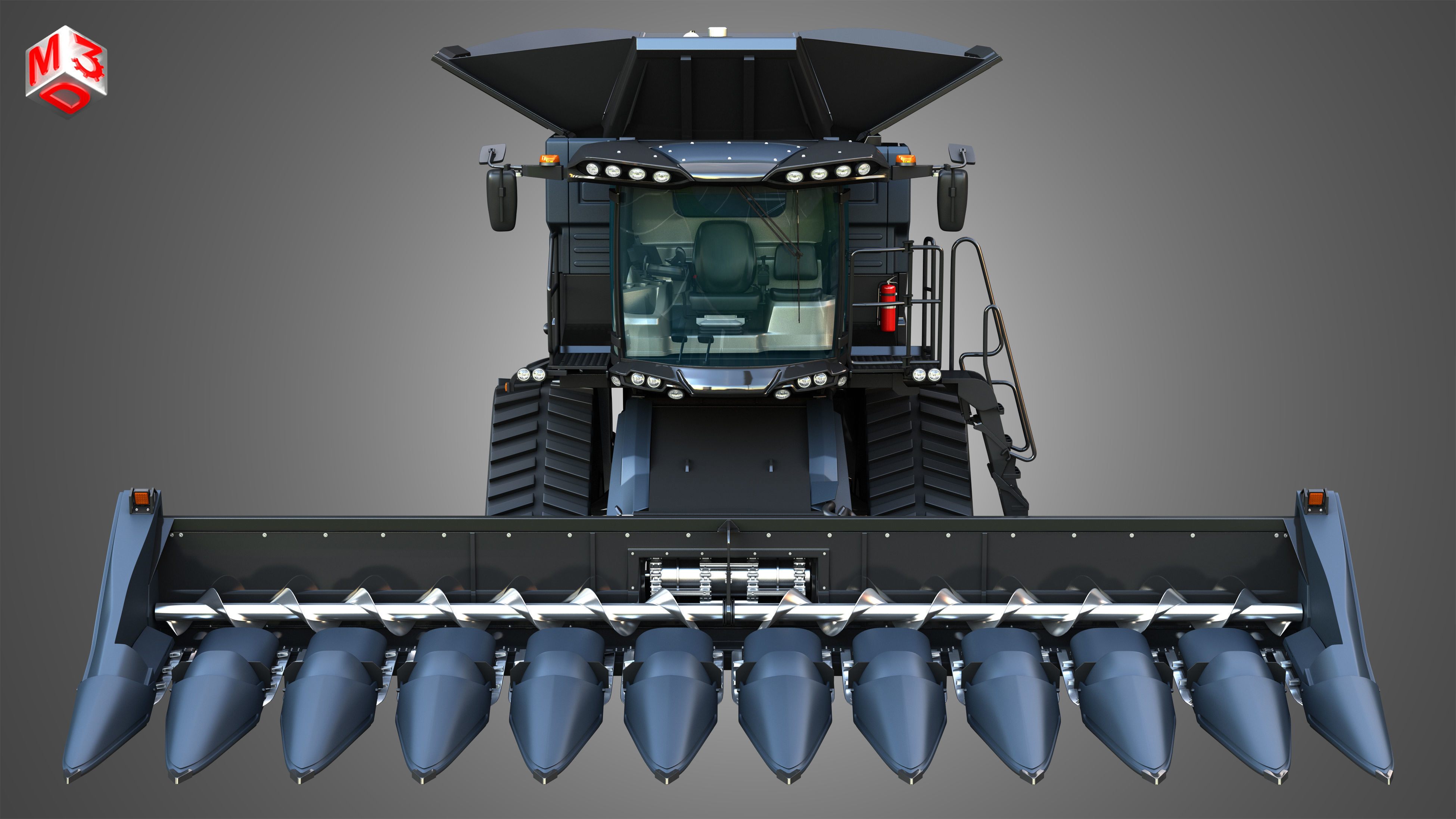 IDEAL - Combine Harvester - Corn Harvester Head 3D model_22