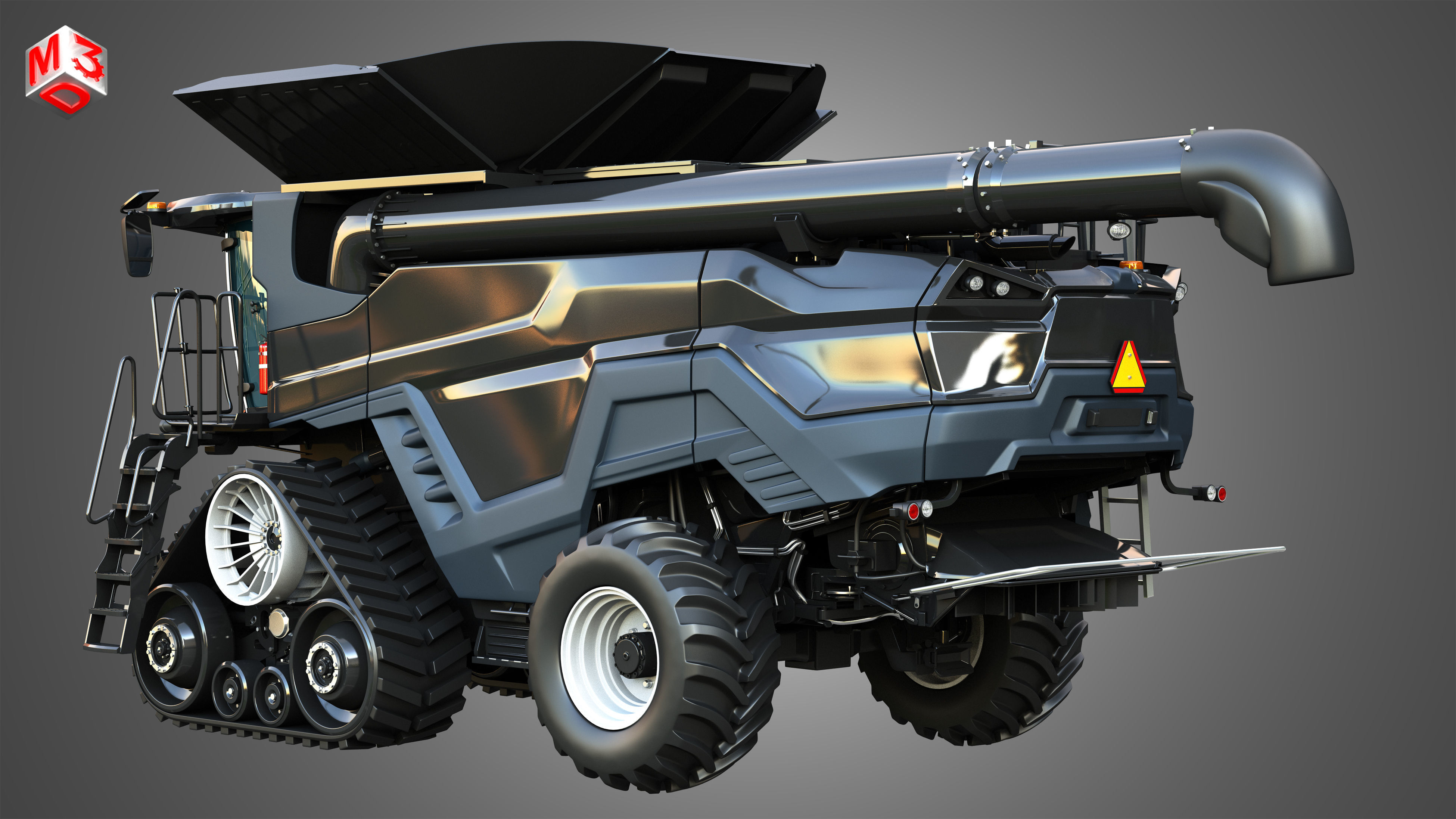 IDEAL - Combine Harvester - Corn Harvester Head 3D model_9