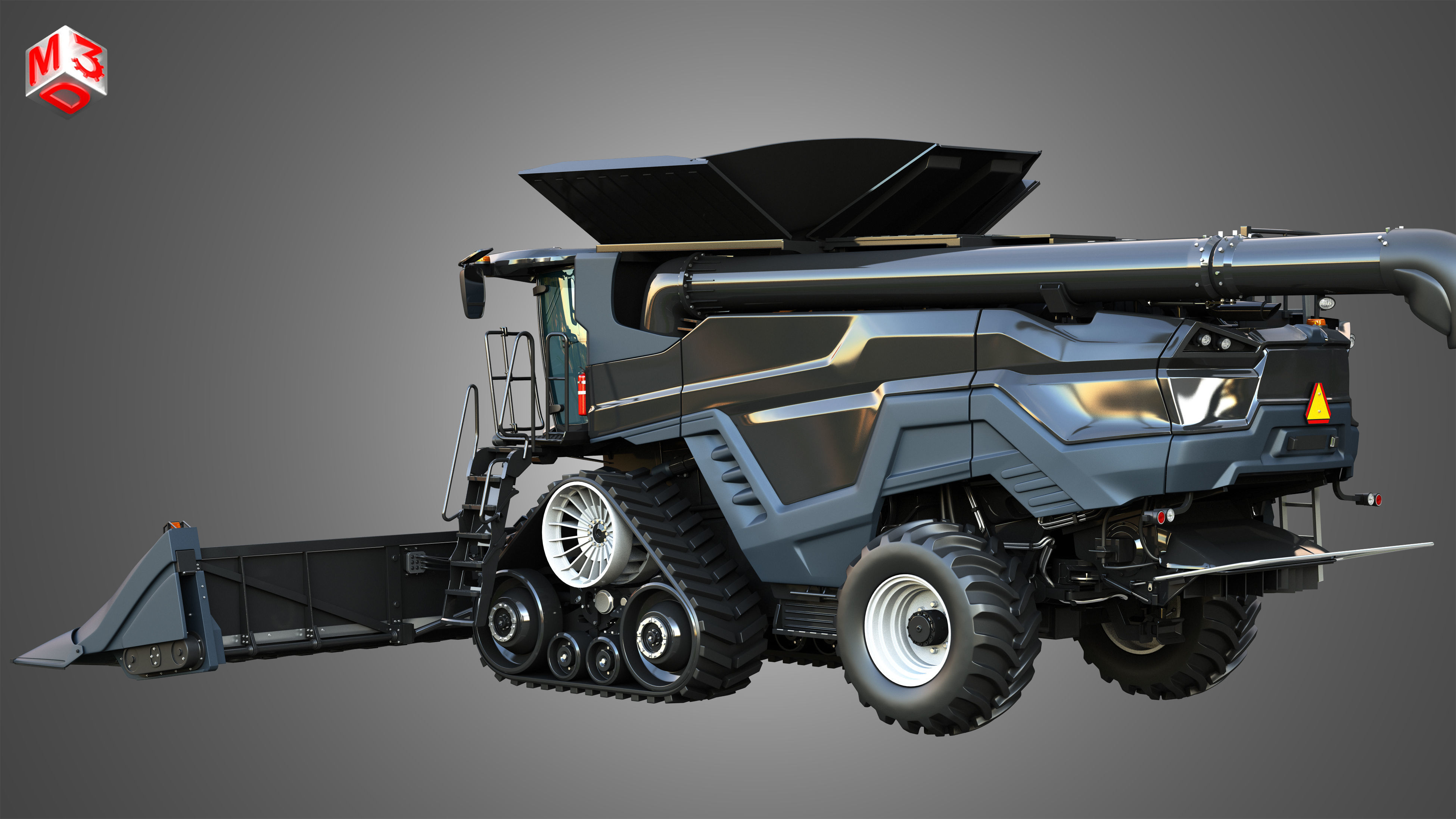 IDEAL - Combine Harvester - Corn Harvester Head 3D model_8