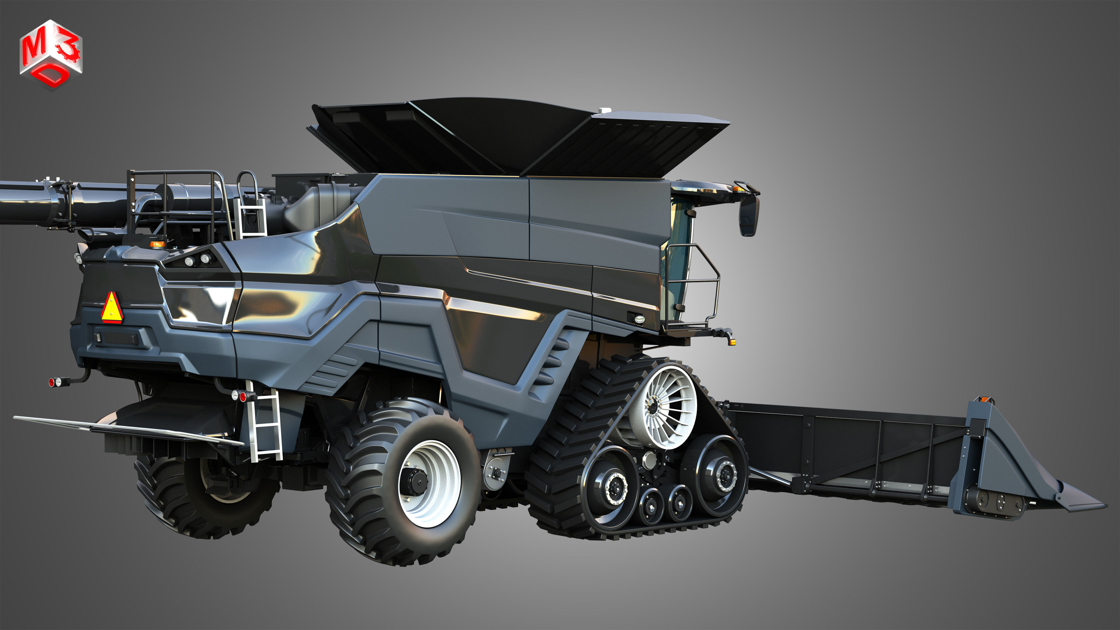 IDEAL - Combine Harvester - Corn Harvester Head 3D model_4