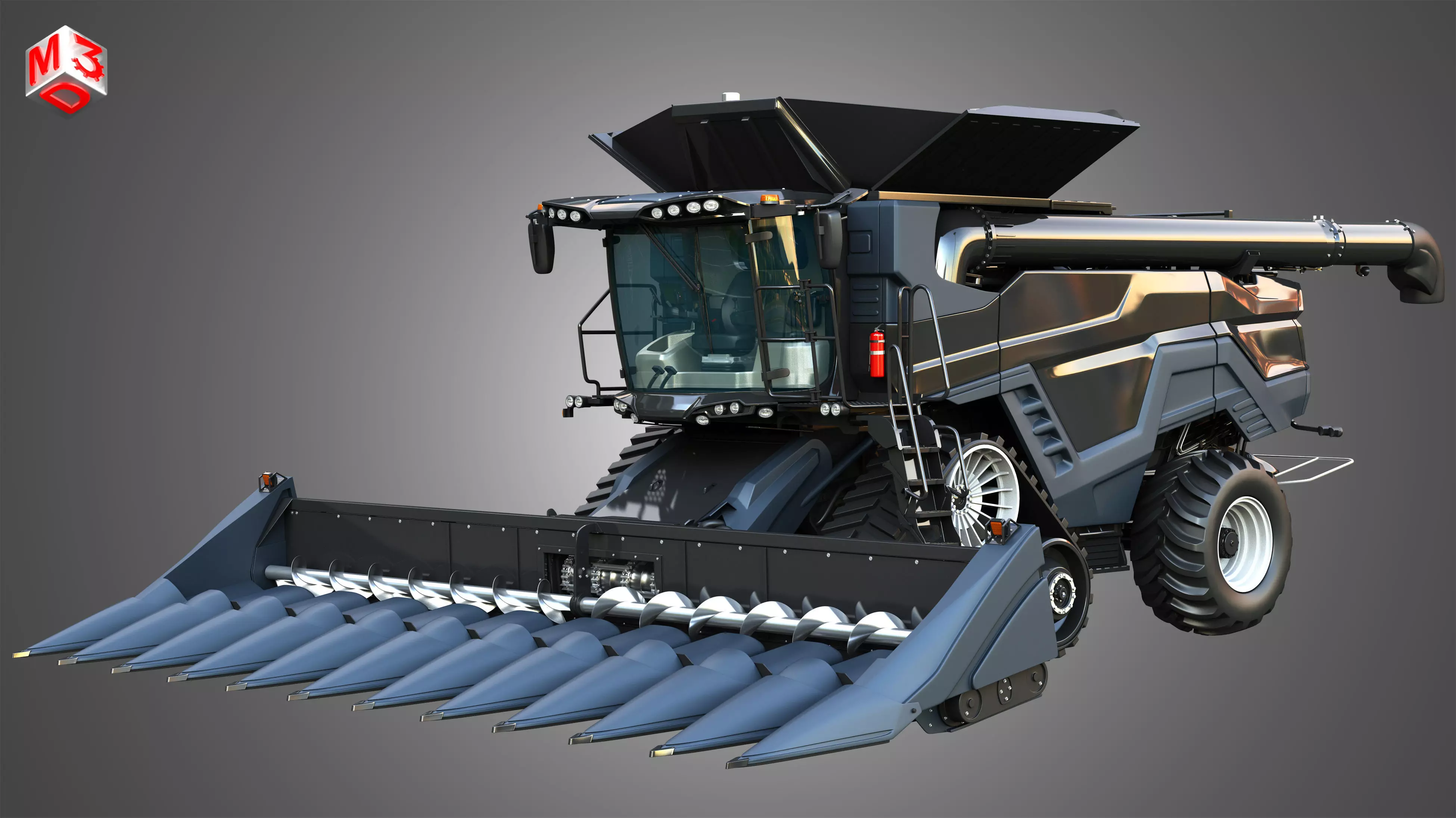 IDEAL - Combine Harvester - Corn Harvester Head 3D model_0