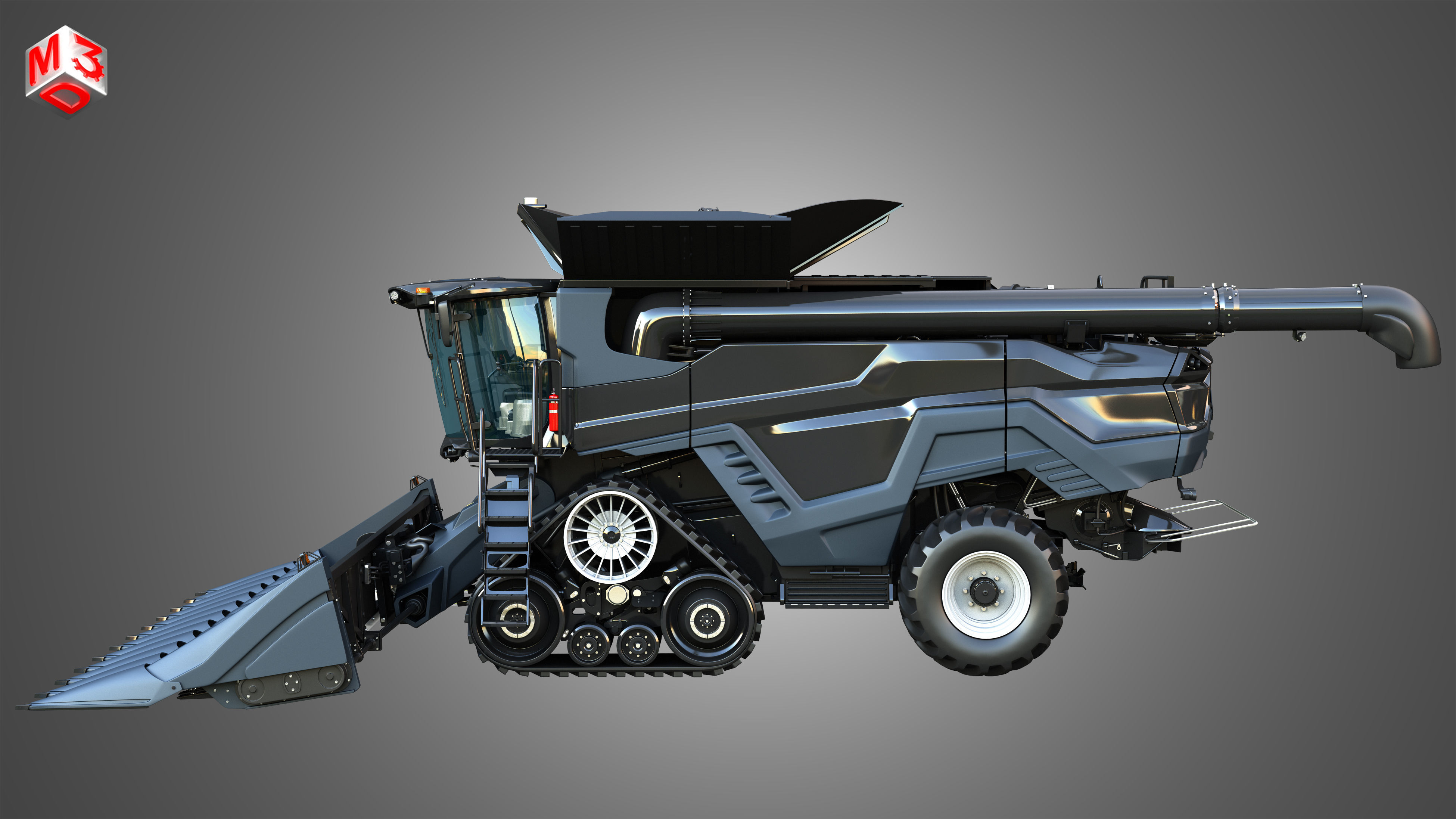 IDEAL - Combine Harvester - Corn Harvester Head 3D model_10