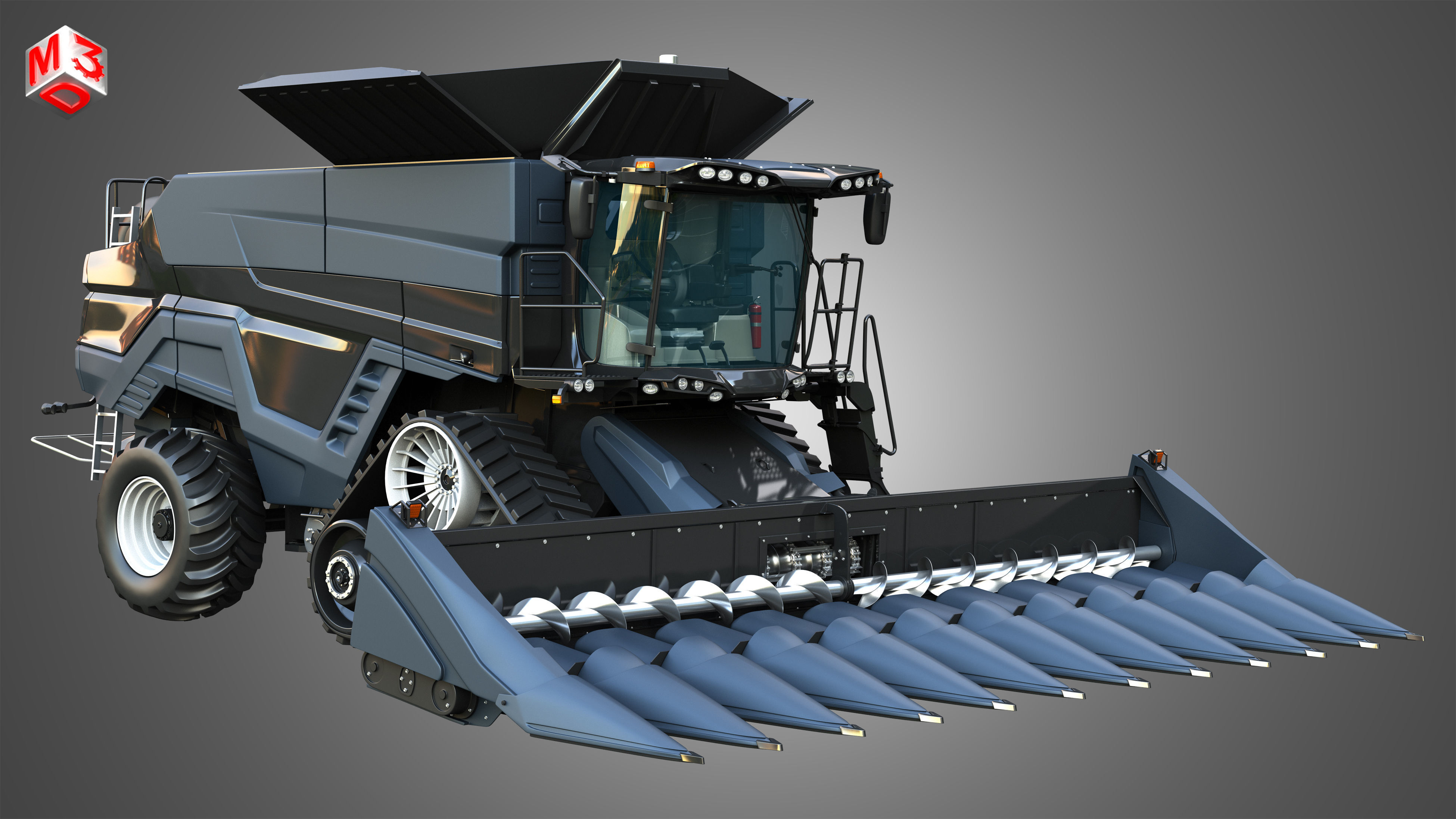 IDEAL - Combine Harvester - Corn Harvester Head 3D model_6