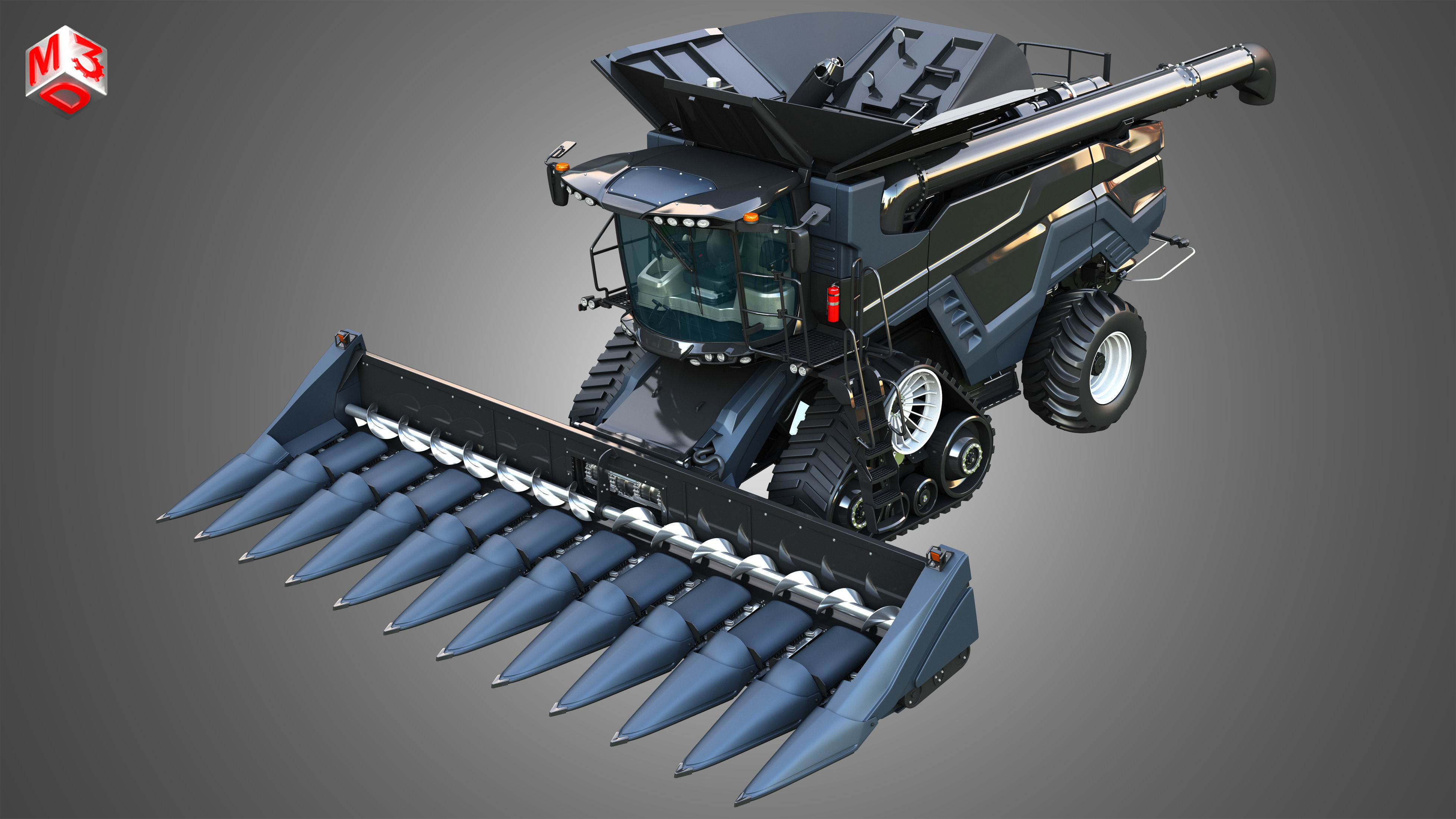 IDEAL - Combine Harvester - Corn Harvester Head 3D model_18