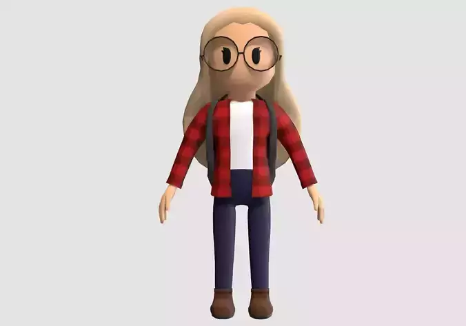 student cartoon girl 