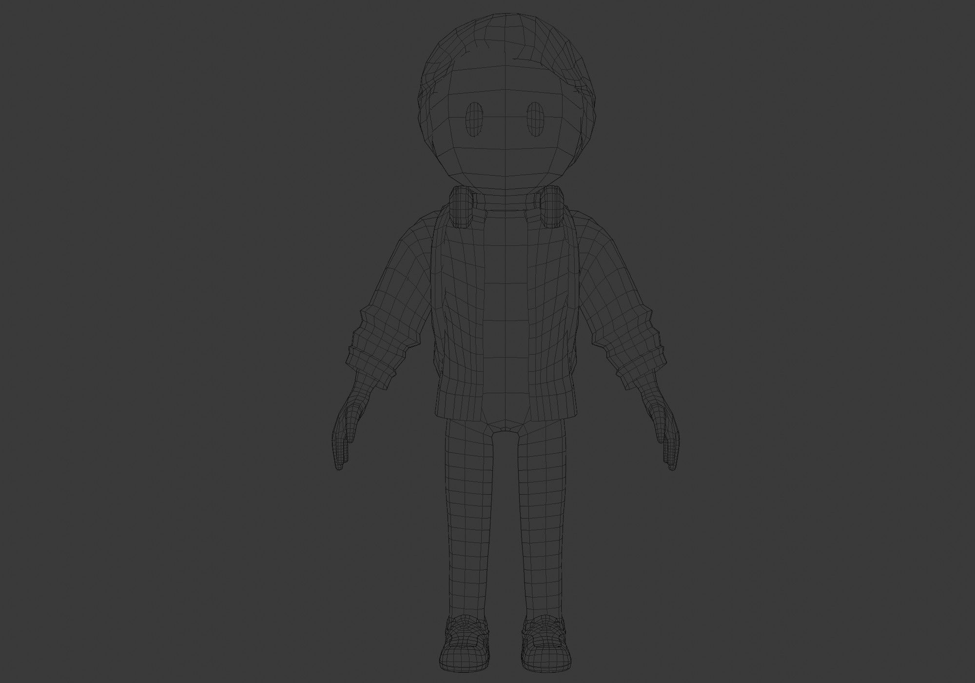 student cartoon boy Low-poly 3D model_5