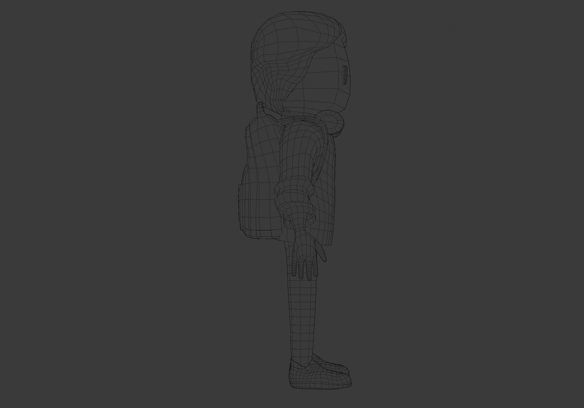 student cartoon boy Low-poly 3D model_7