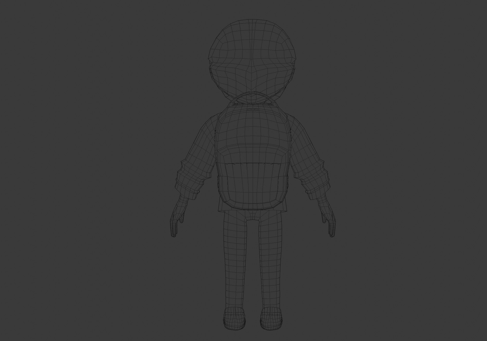 student cartoon boy Low-poly 3D model_9