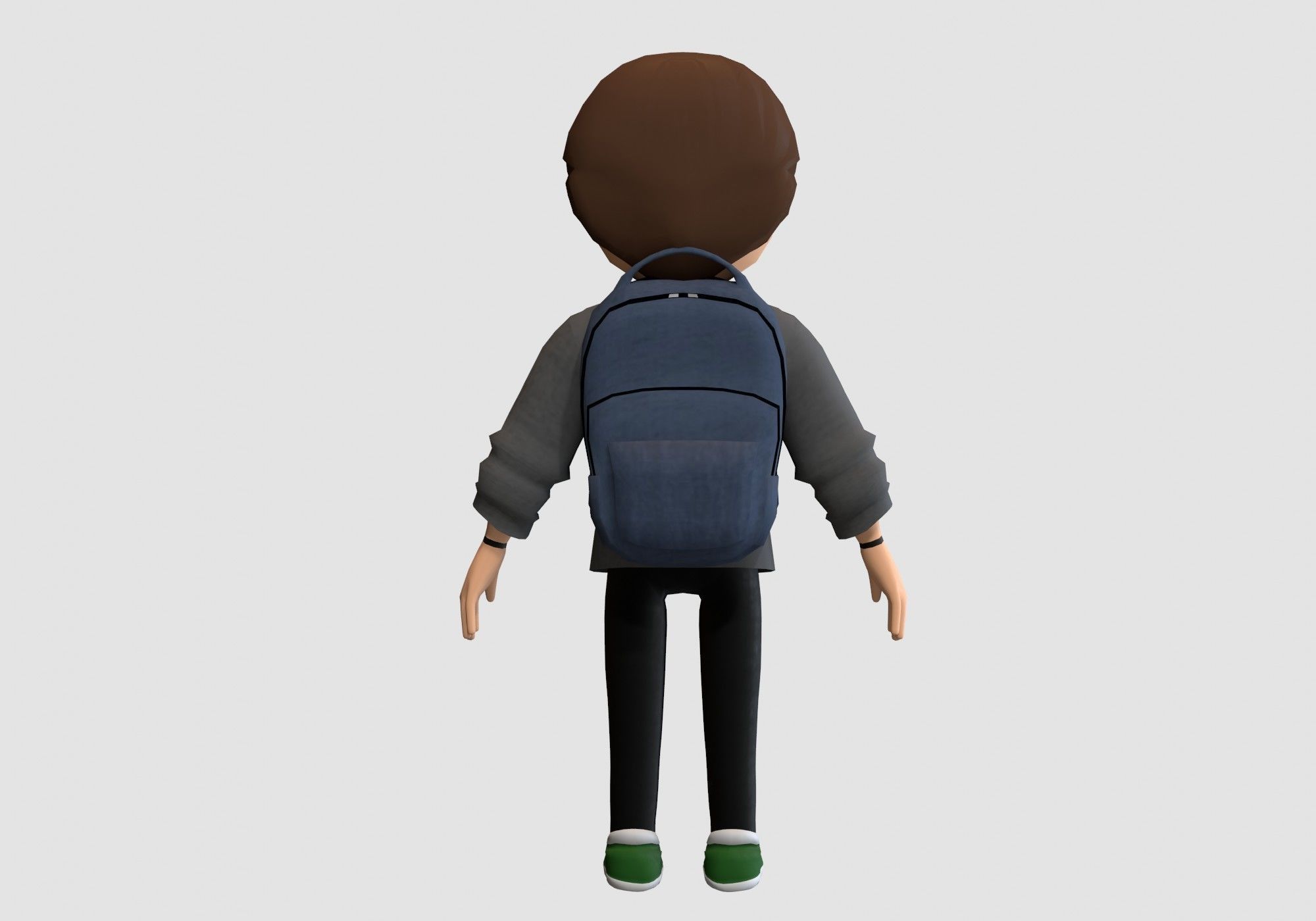 student cartoon boy Low-poly 3D model_4