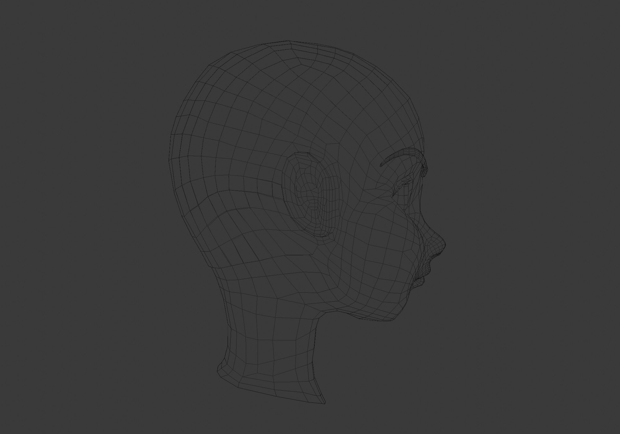 simple short hairstyle  3D model_7