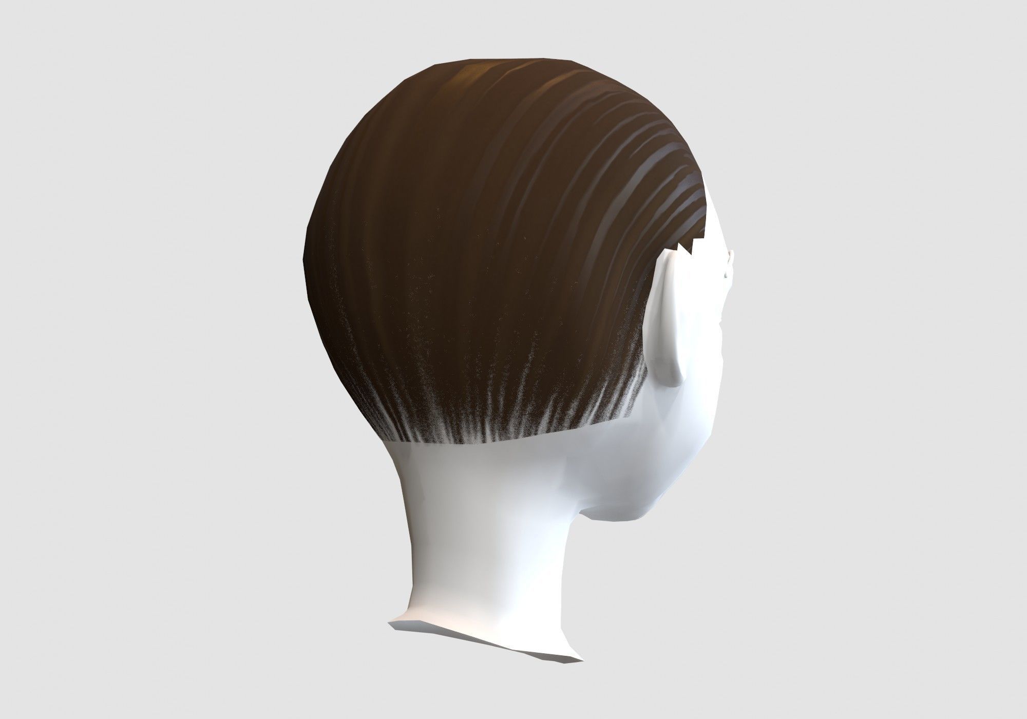 simple short hairstyle  3D model_3