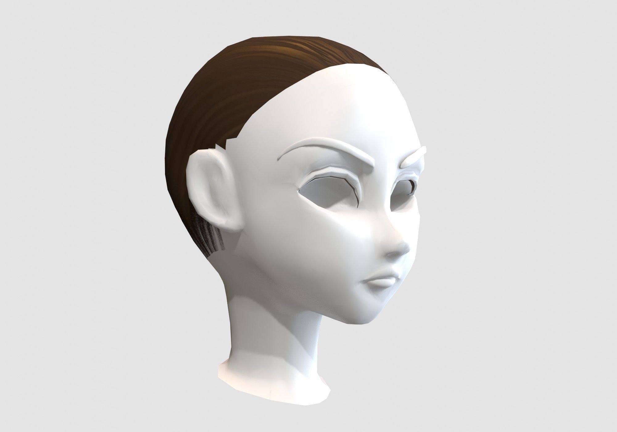 simple short hairstyle  3D model_1
