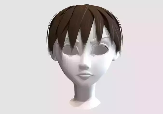 short anime hairstyle  3D model