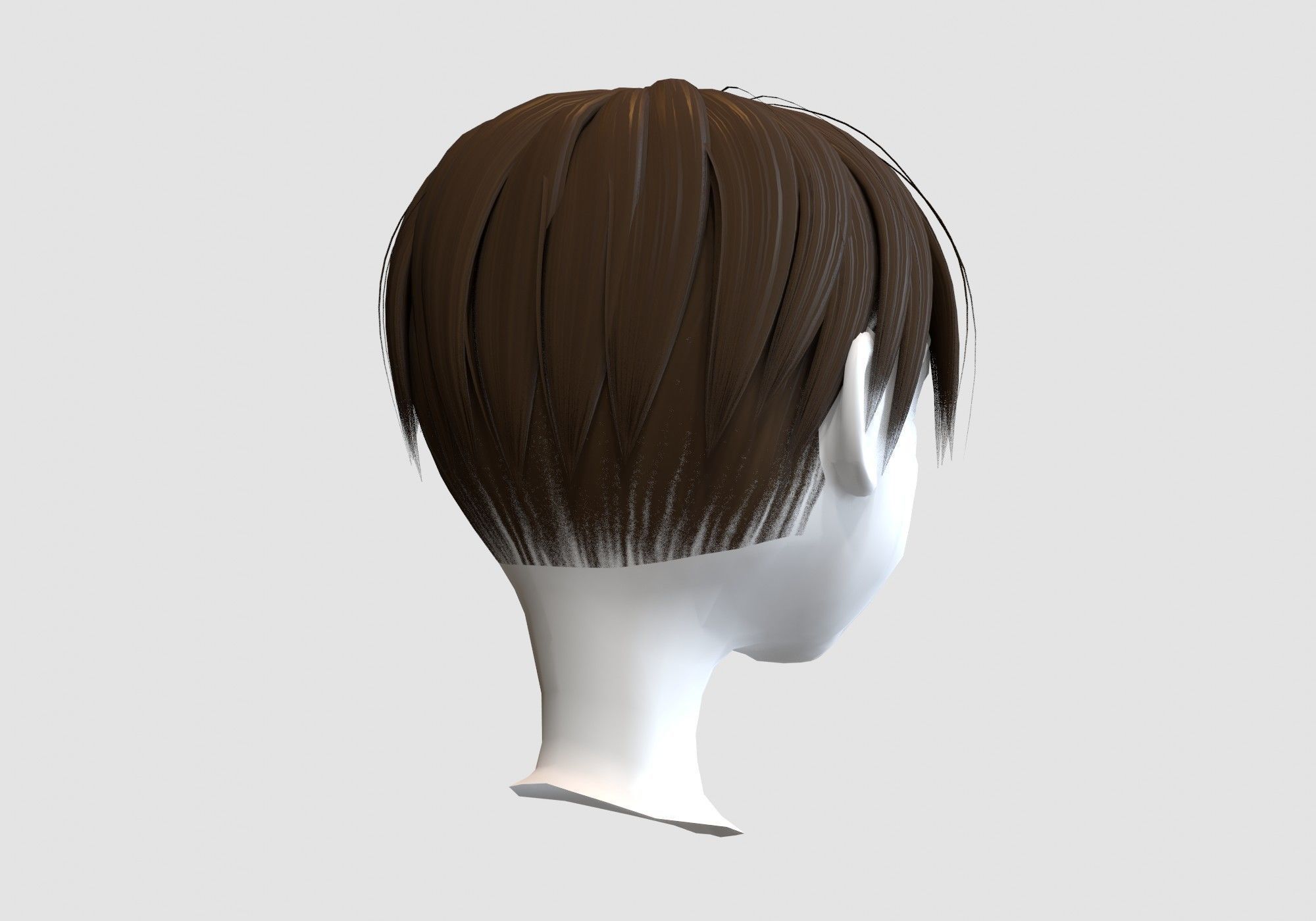 Curtains Bangs hairstyle 3D model_3