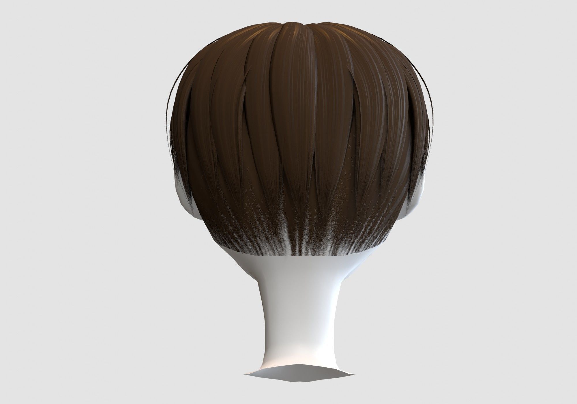 Curtains Bangs hairstyle 3D model_4