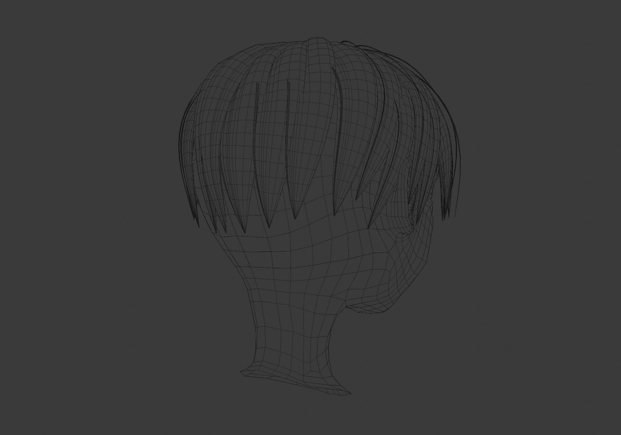 Curtains Bangs hairstyle 3D model_8