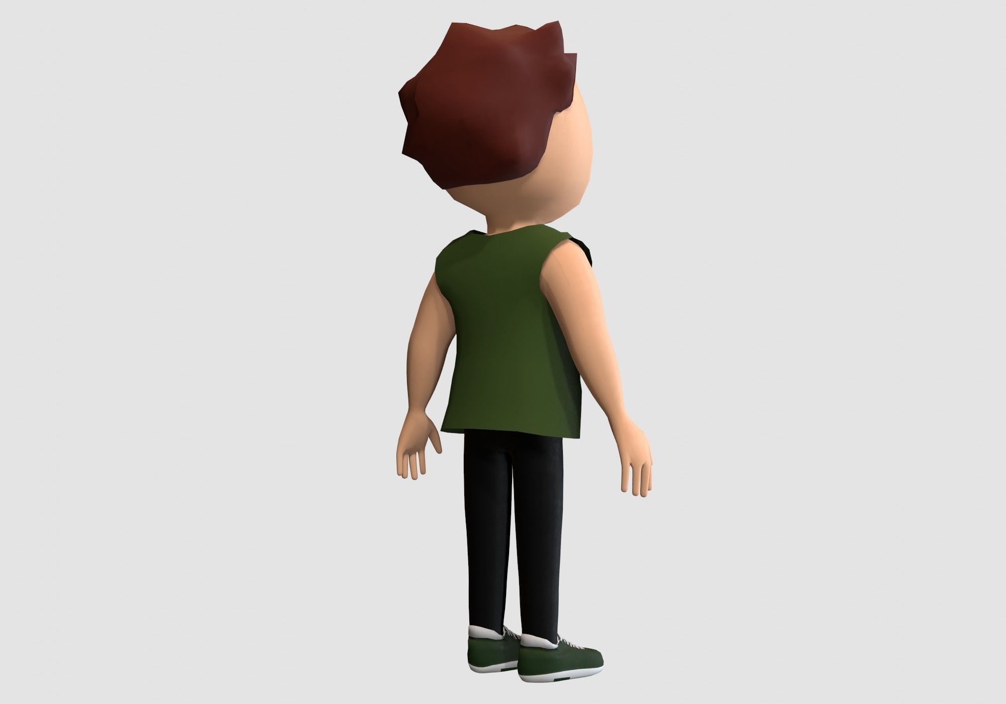cool cartoon man Low-poly 3D model_3