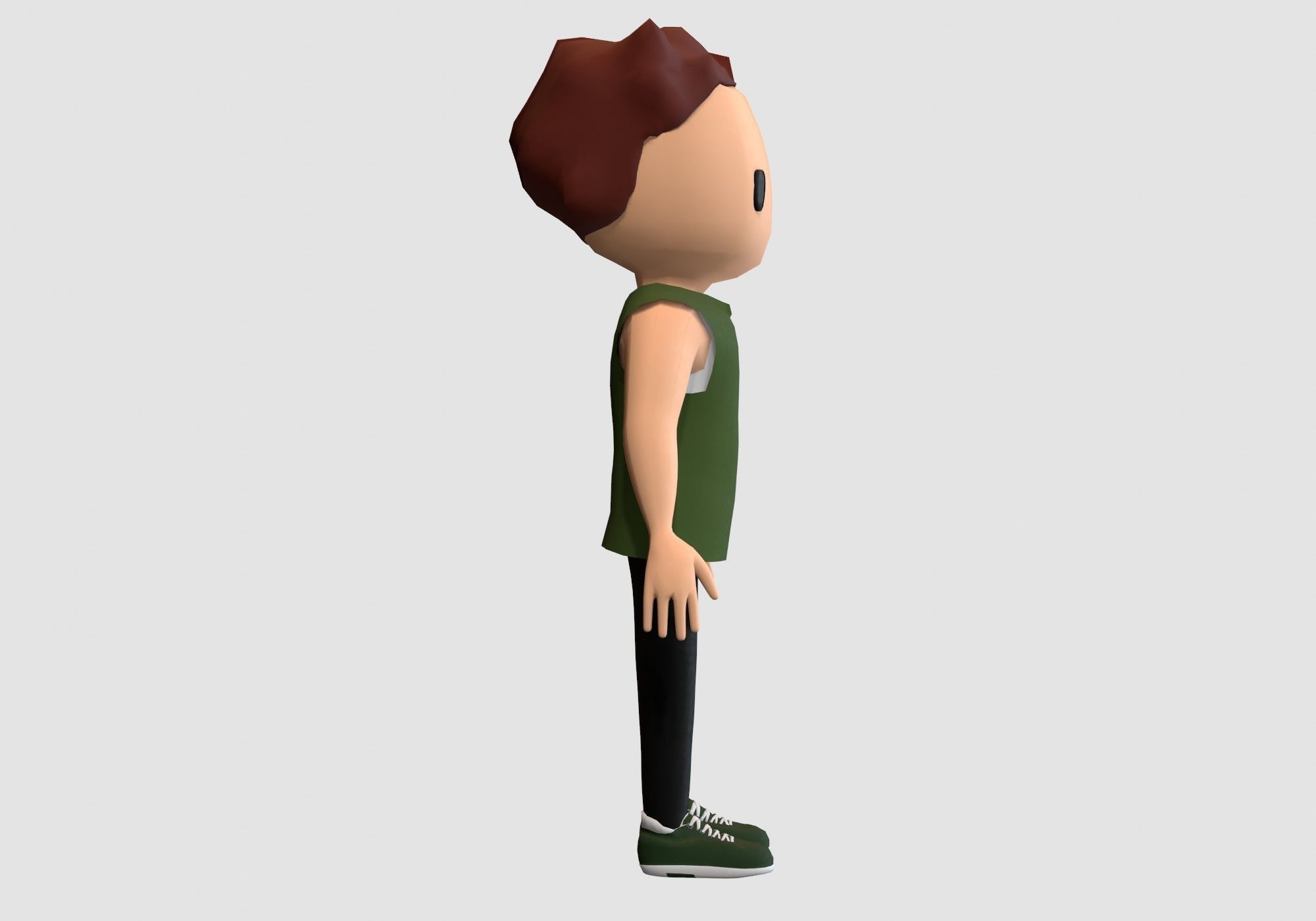cool cartoon man Low-poly 3D model_2