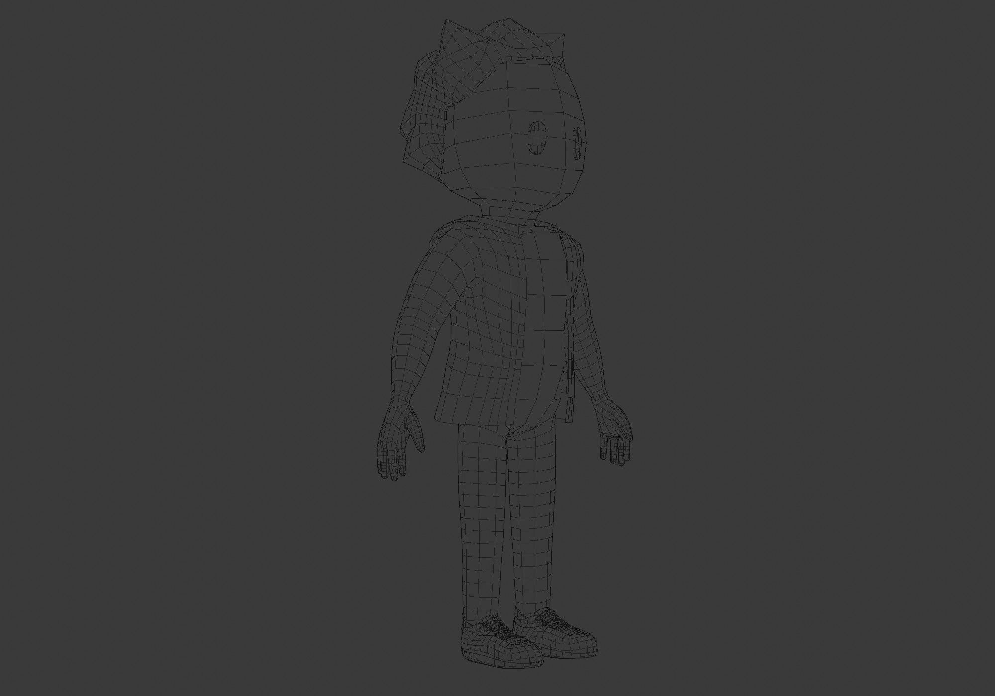 cool cartoon man Low-poly 3D model_6