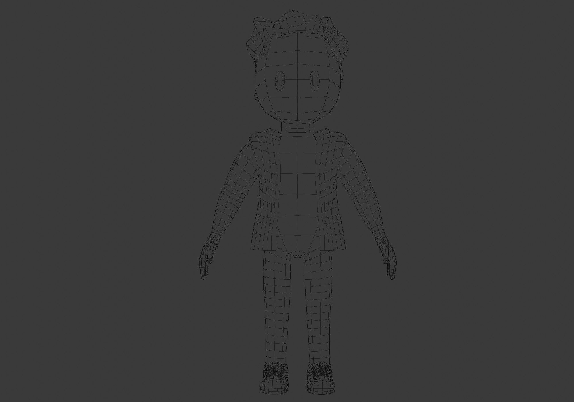 cool cartoon man Low-poly 3D model_5