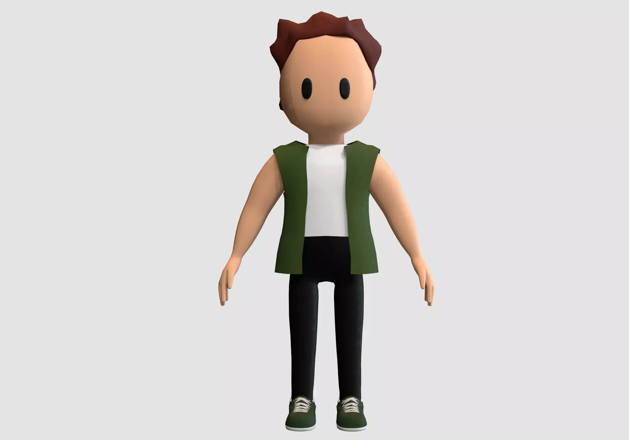 cool cartoon man Low-poly 3D model_0