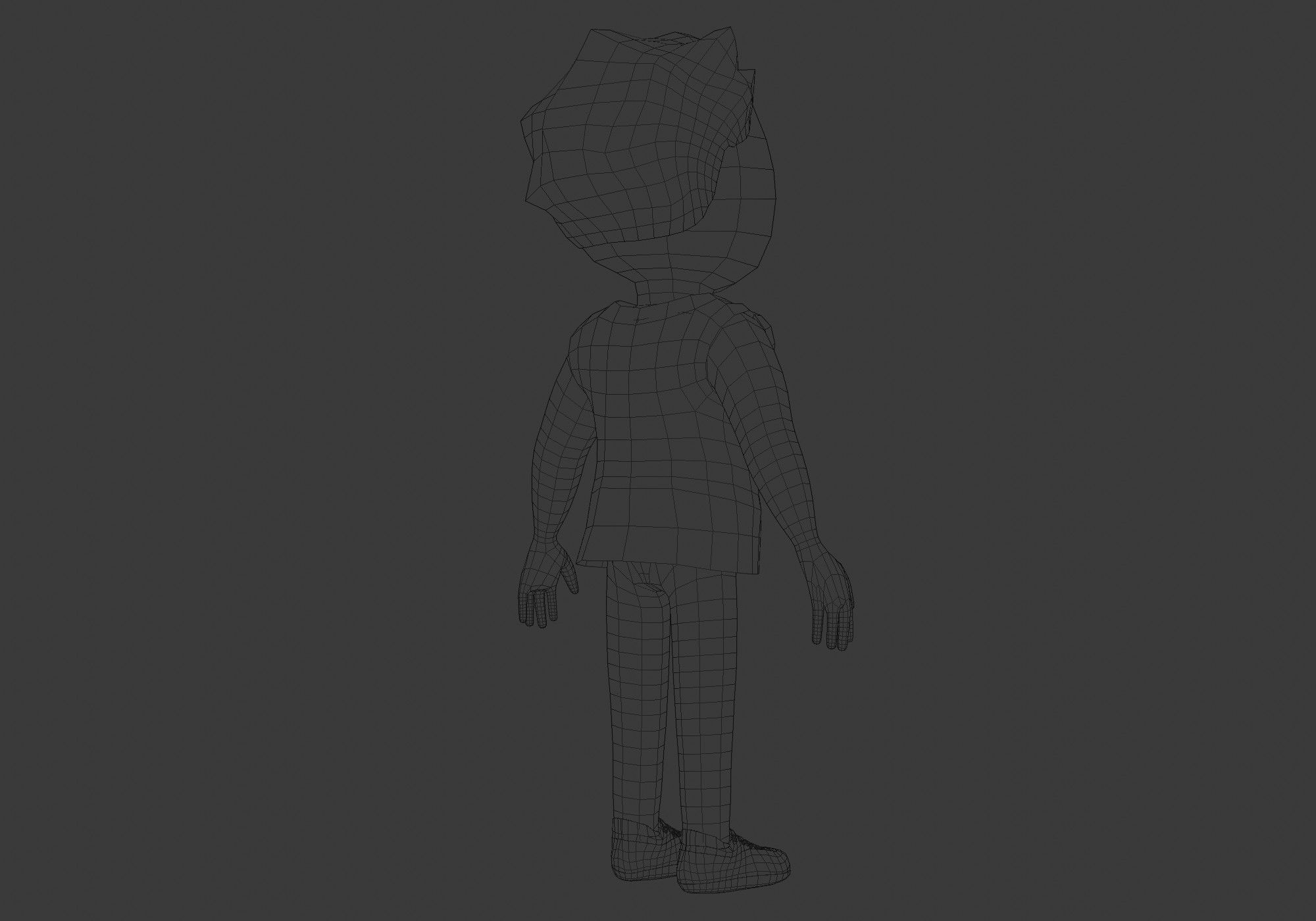 cool cartoon man Low-poly 3D model_8