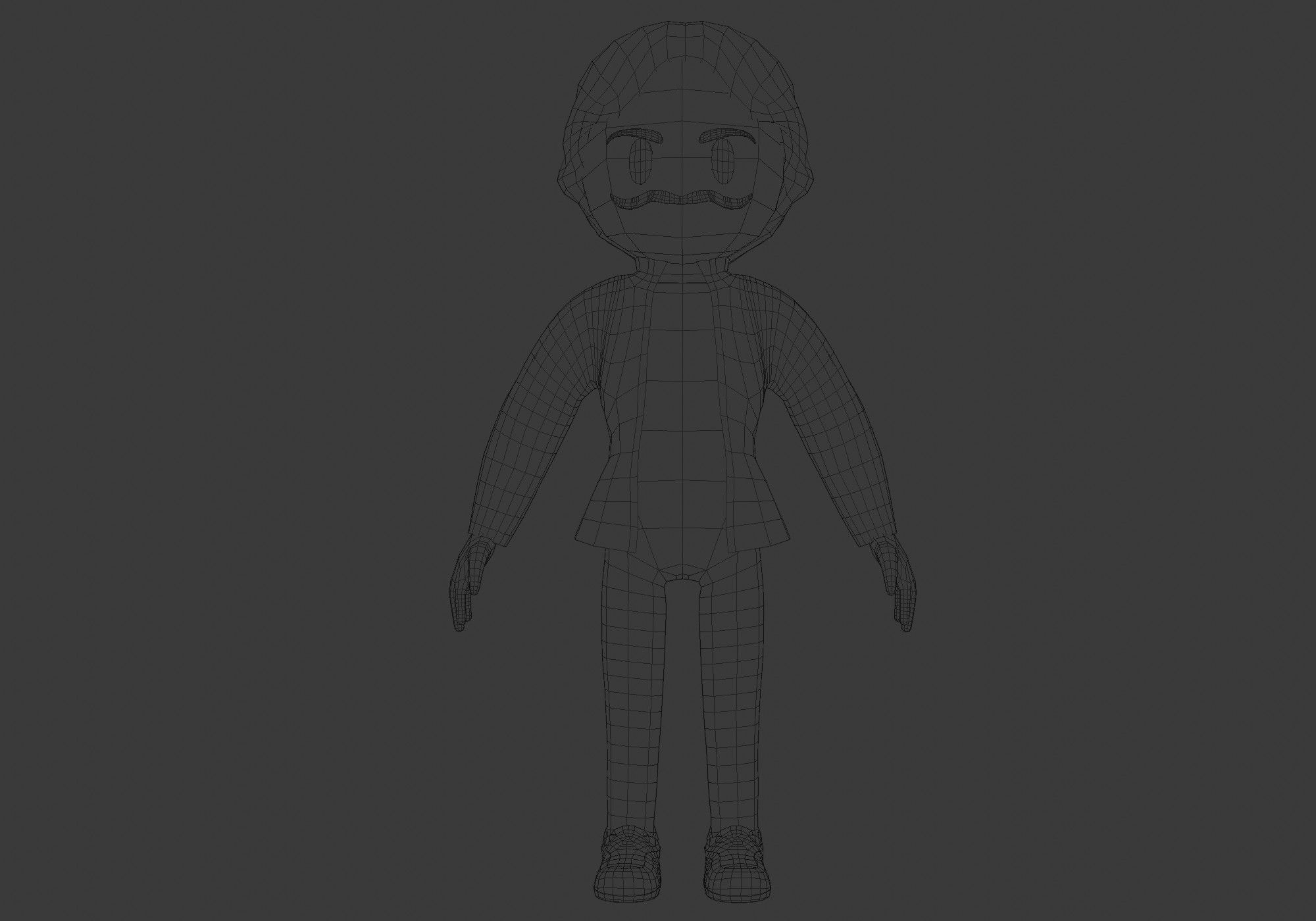 classic cartoon man Low-poly 3D model_5
