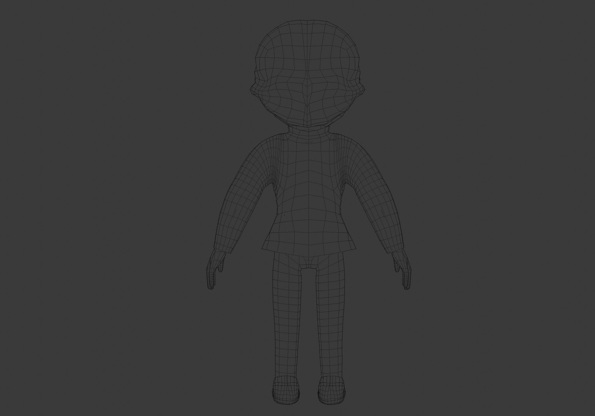 classic cartoon man Low-poly 3D model_9