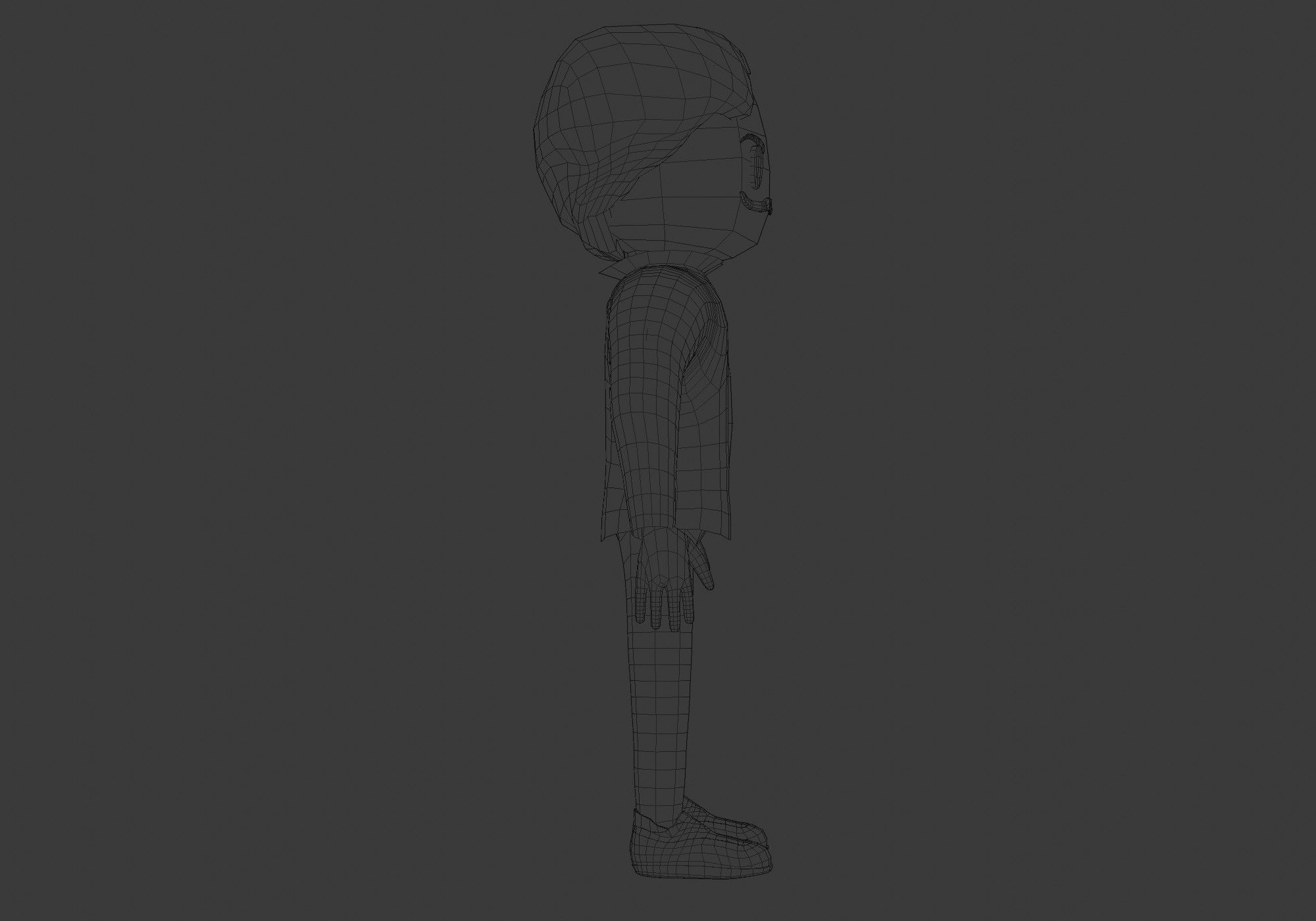 classic cartoon man Low-poly 3D model_7