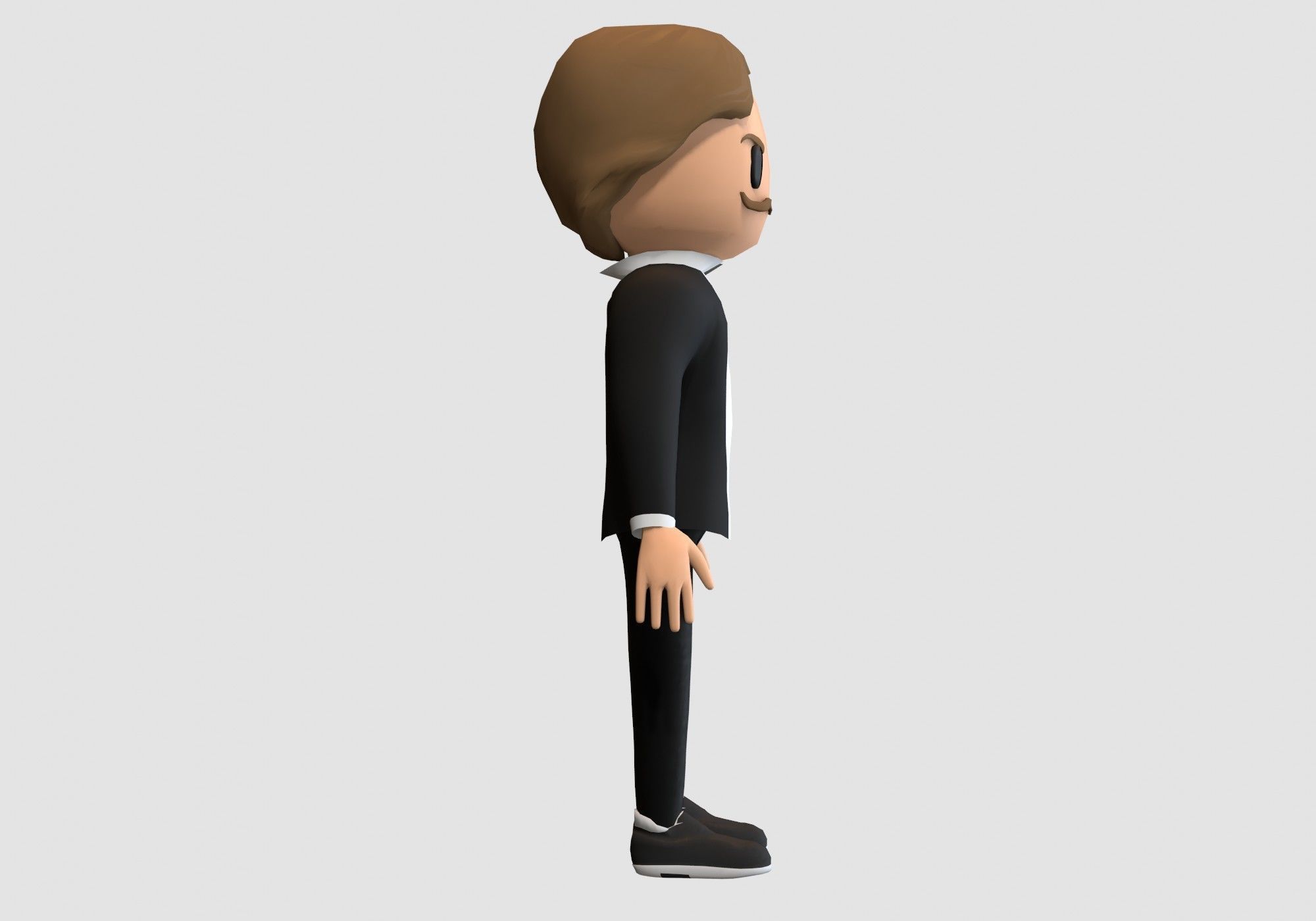 classic cartoon man Low-poly 3D model_2