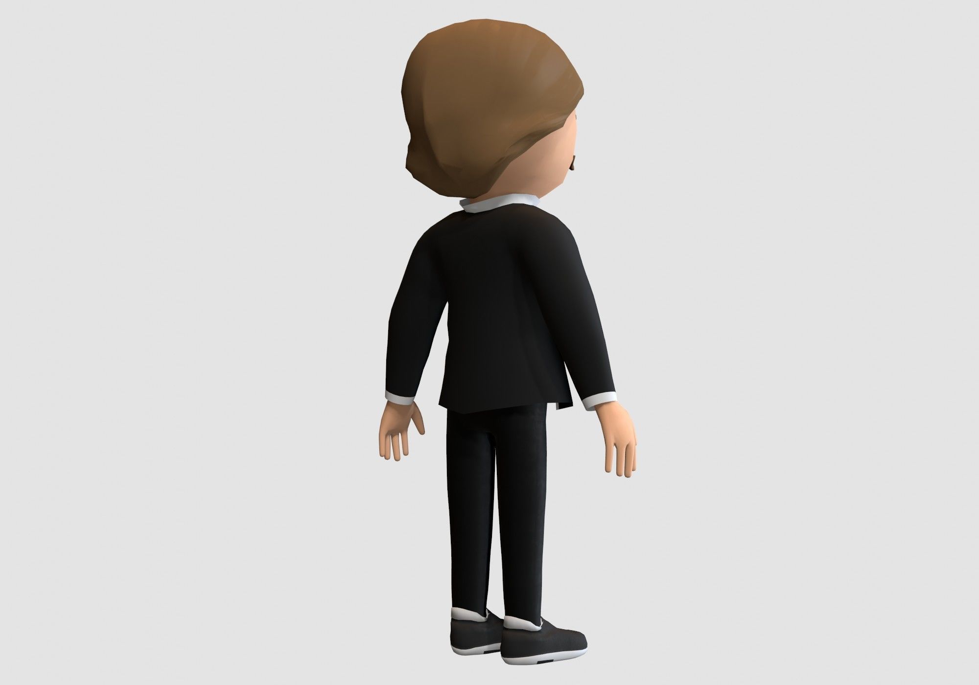 classic cartoon man Low-poly 3D model_3