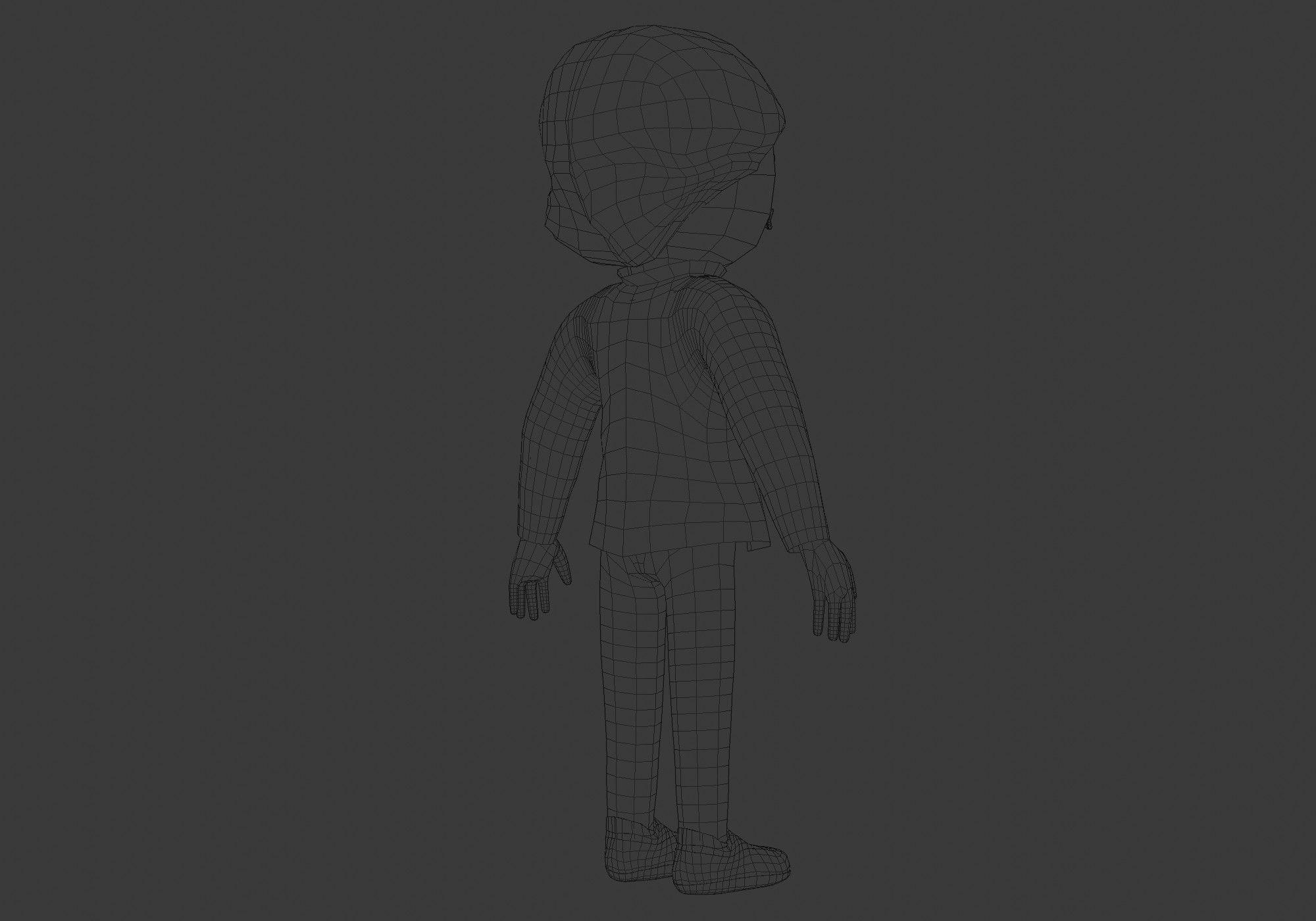 classic cartoon man Low-poly 3D model_8