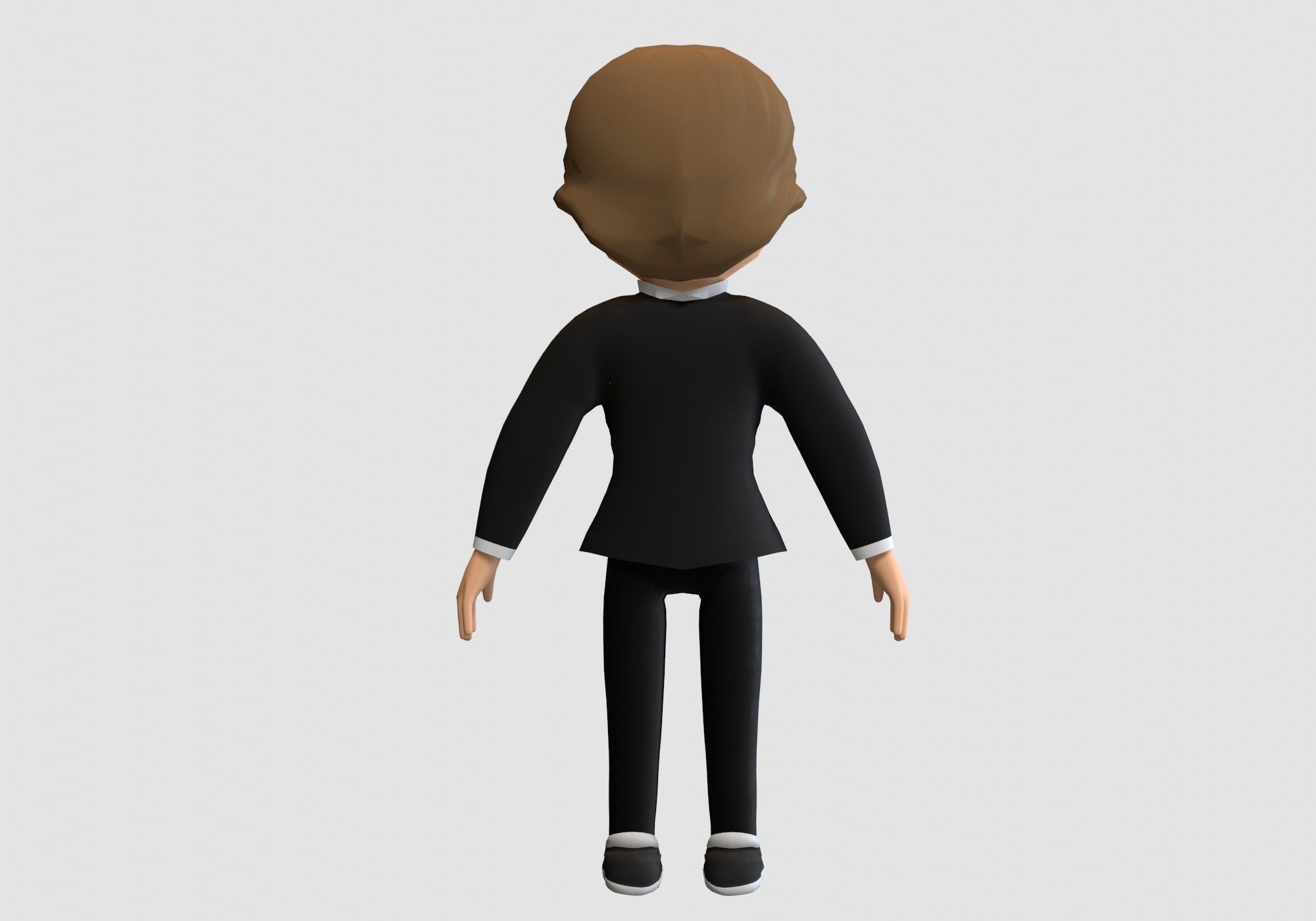 classic cartoon man Low-poly 3D model_4