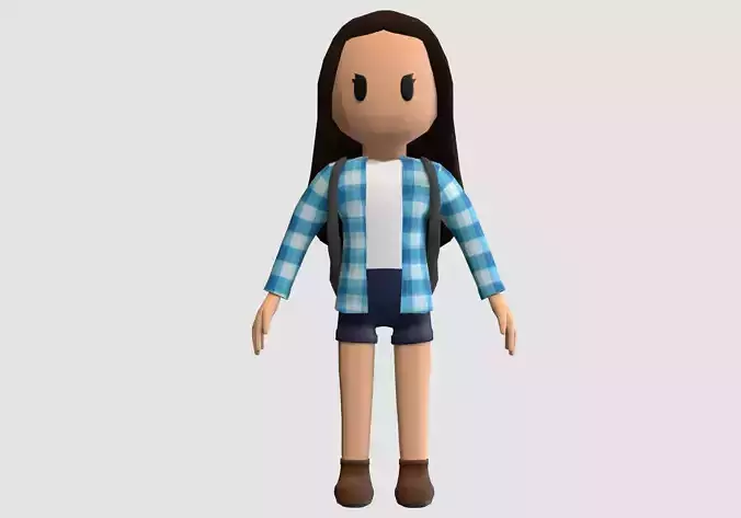 cartoon student girl 