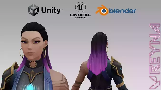 Valorant Reyna Low-poly 3D model