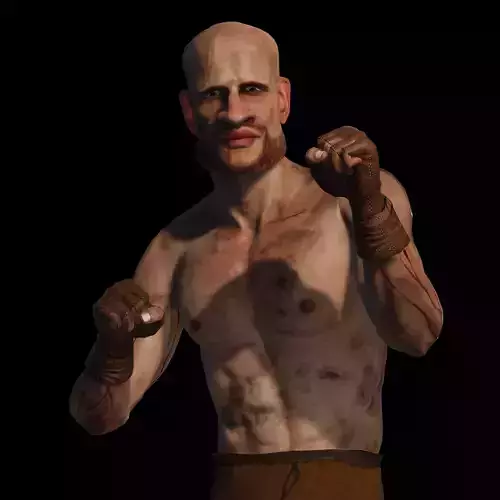 Fantasy Realistic Old Street Fighter 3D Model  