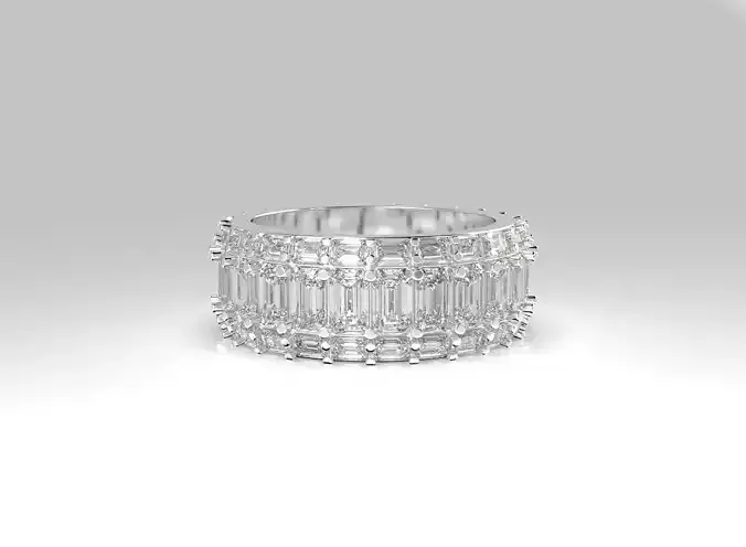 Diamond Emerald cut eternity ring