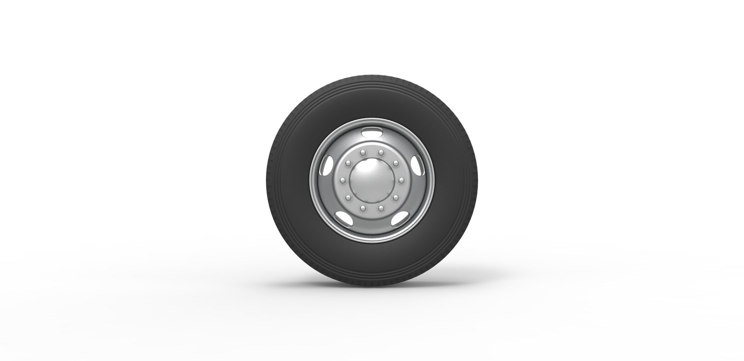 5 Hole front wheel of old school truck Scale 1 to 25 3D print model_4