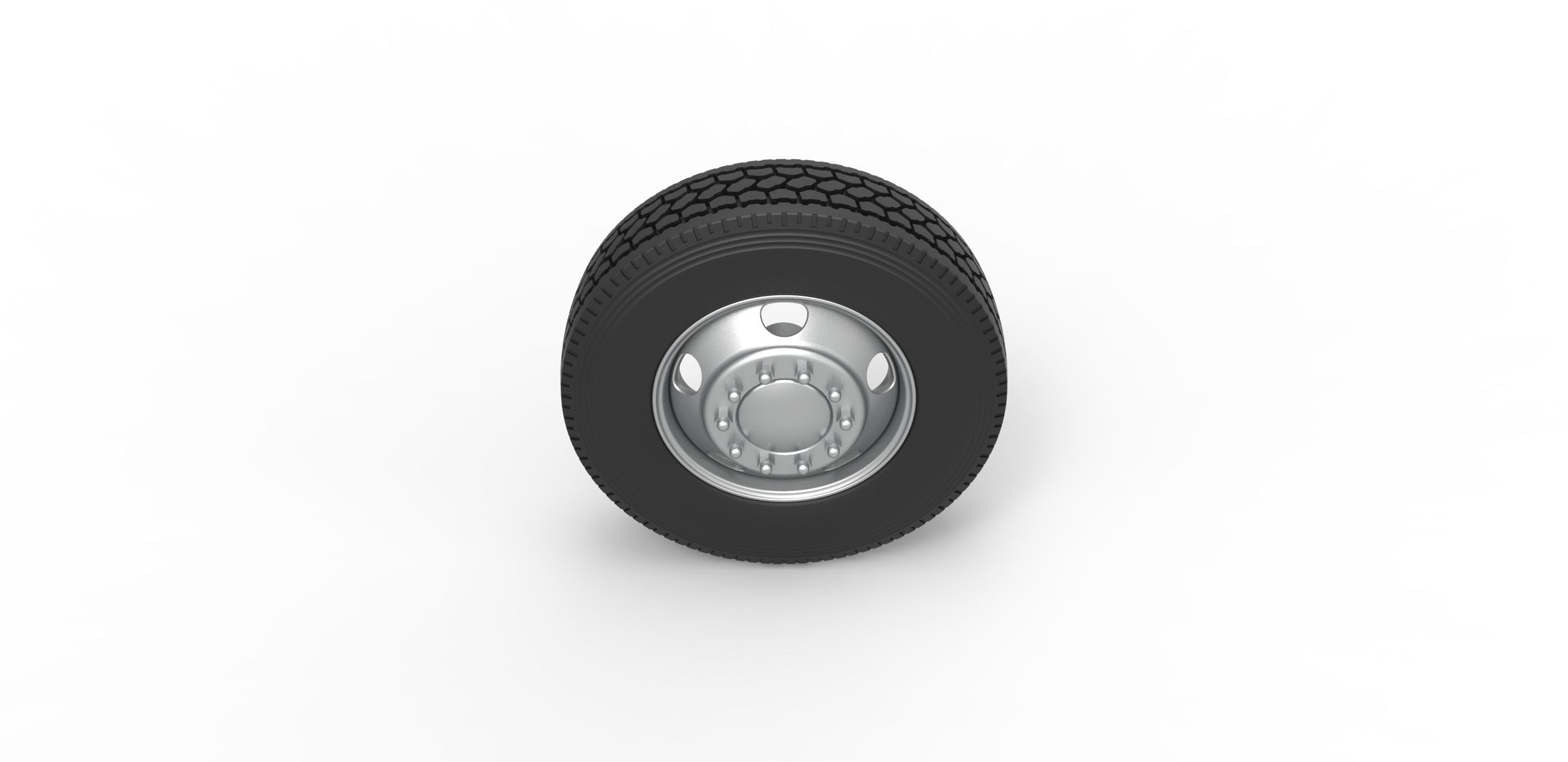 5 Hole front wheel of old school truck Scale 1 to 25 3D print model_5