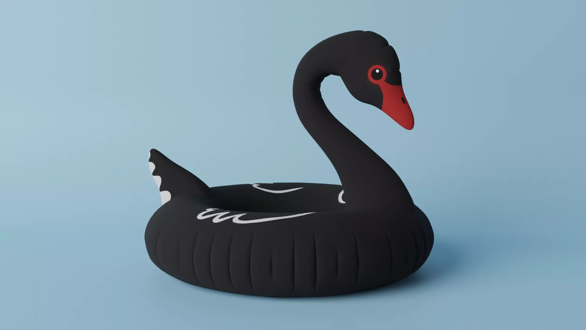 Black Swan Pool Float  3D model_0