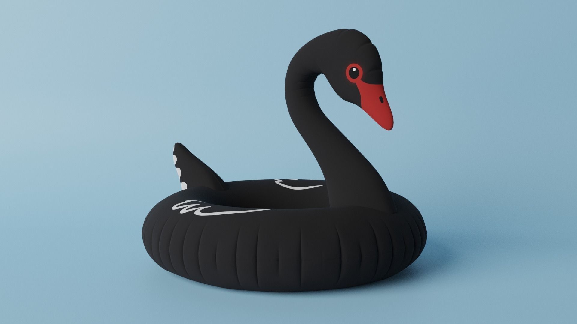 Black Swan Pool Float  3D model_3
