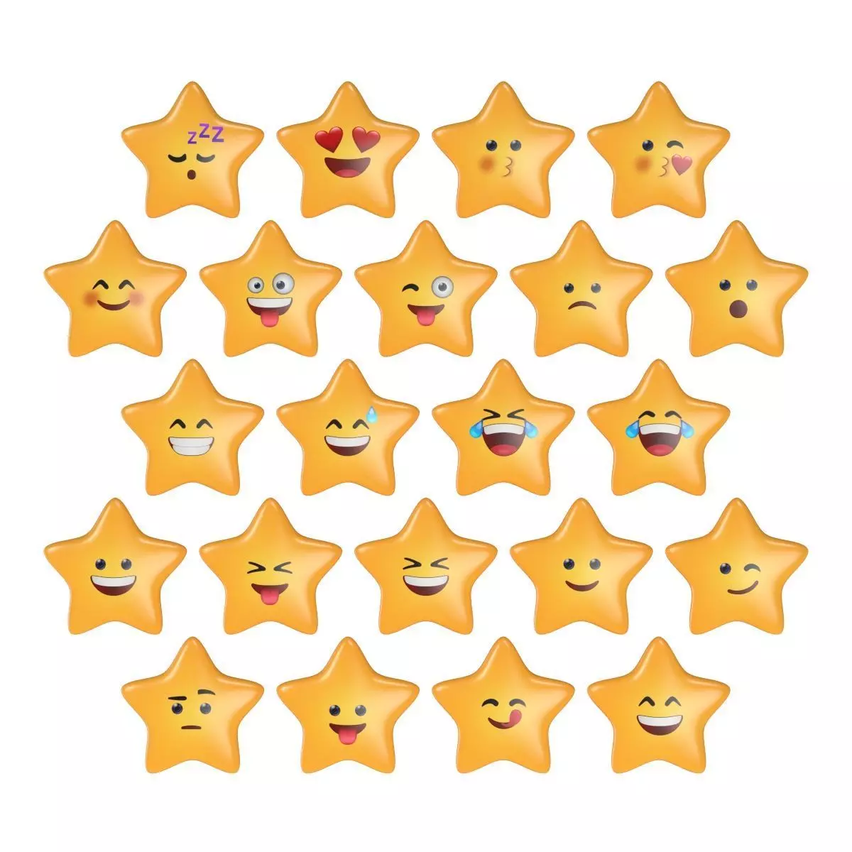 Star - Emoji Low-poly 3D model_0