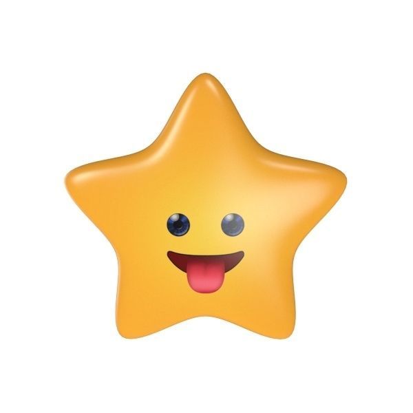 Star - Emoji Low-poly 3D model_1