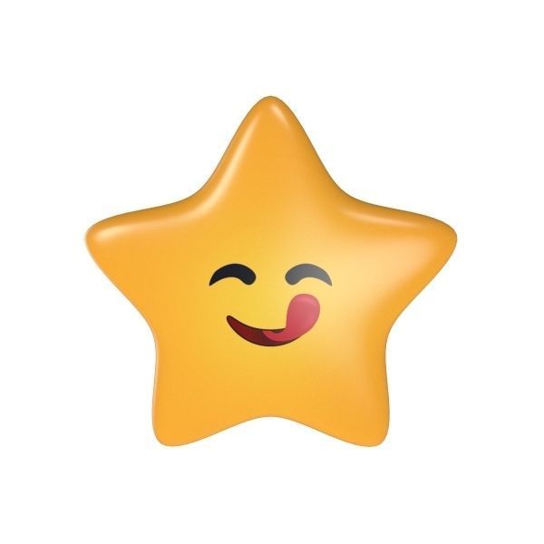 Star - Emoji Low-poly 3D model_2