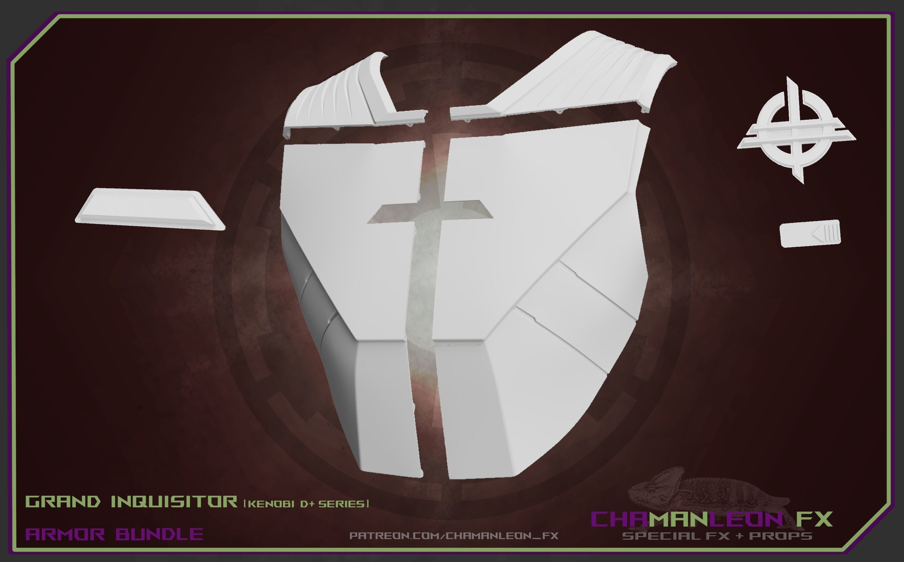 Grand Inquisitor Armor Bundle Obi Wan Kenobi Series Cosplay 3D print model_7