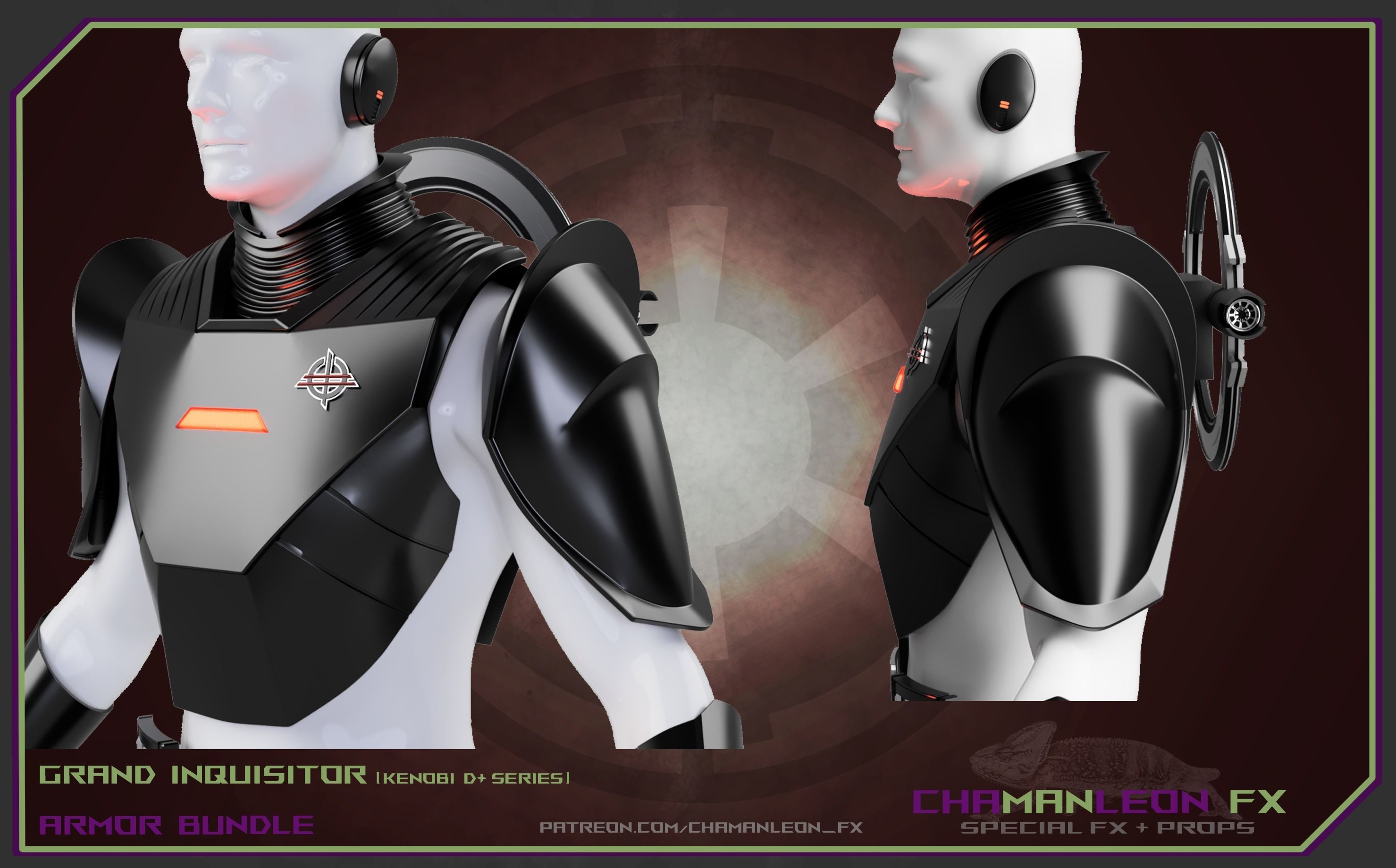 Grand Inquisitor Armor Bundle Obi Wan Kenobi Series Cosplay 3D print model_1