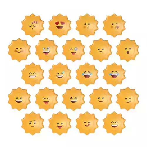 Sun Emoj V2 Low-poly 3D model