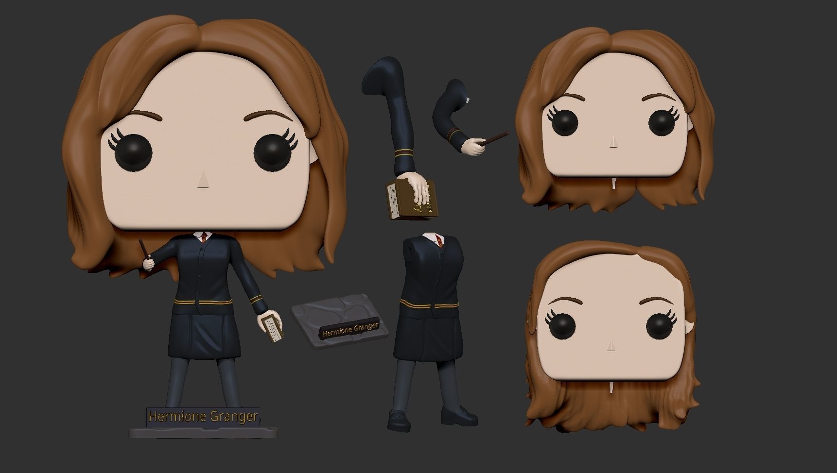 Hermione Granger Funko Figure 3D Model  3D print model_1