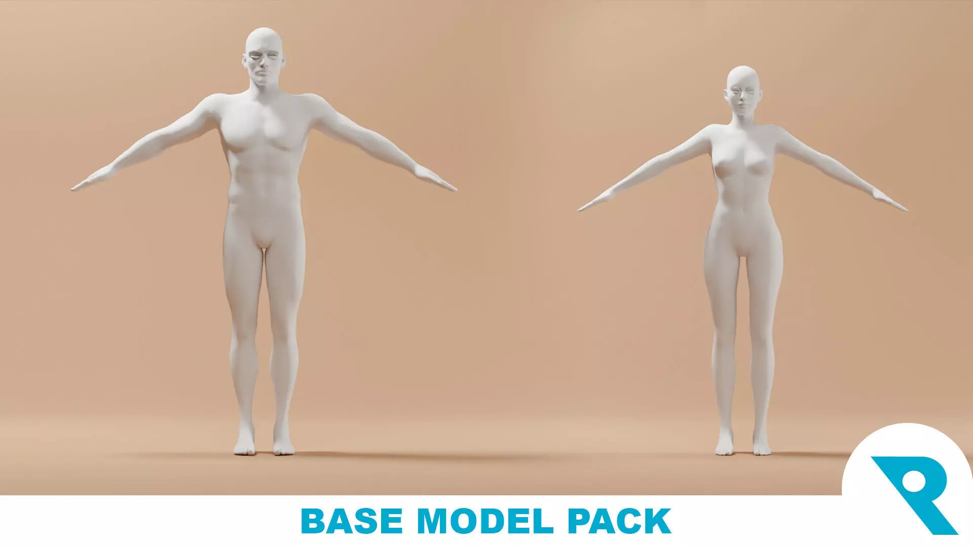 Base Meshes Characters Starter Kit High-Poly Pack 3D model_0